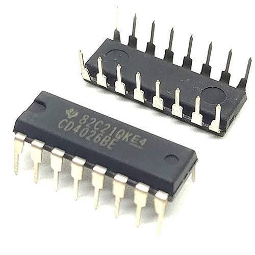 CD4026BE CD4026 CD-4026 4026 DIP-16 Pin Package Joh-nson Decade Counter with Seven Segment Display Driver CMOS IC Breadboard Friendly IC. 