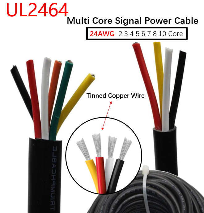 Wire 2 3 4 5 6 7 8 9 10Core Royal Cord PVC Insulated Sheathed Power Cable BlackHeat Resistant Electrical Wire