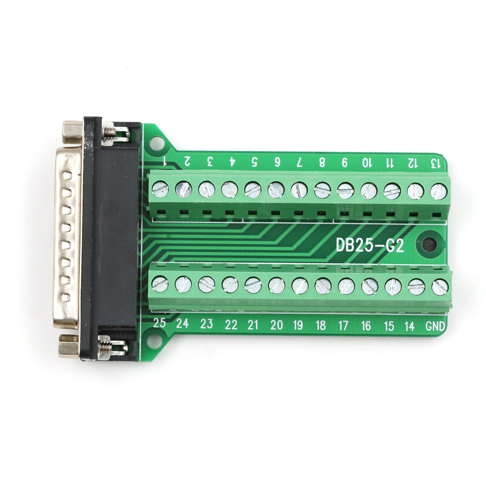 D-SUB DB25 Male 25Pin Plug Breakout Board Terminals Adapter Solderless Connector Encounter. 