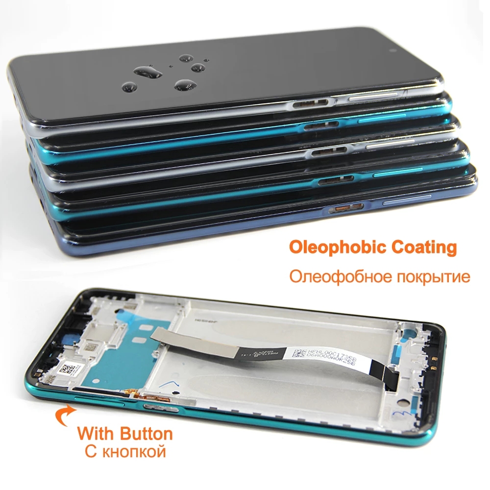 LCD With Frame For Xiaomi Redmi Note 9S Note 9 Pro Display Touch Screen Digitizer Assembly Replacement Parts. 
