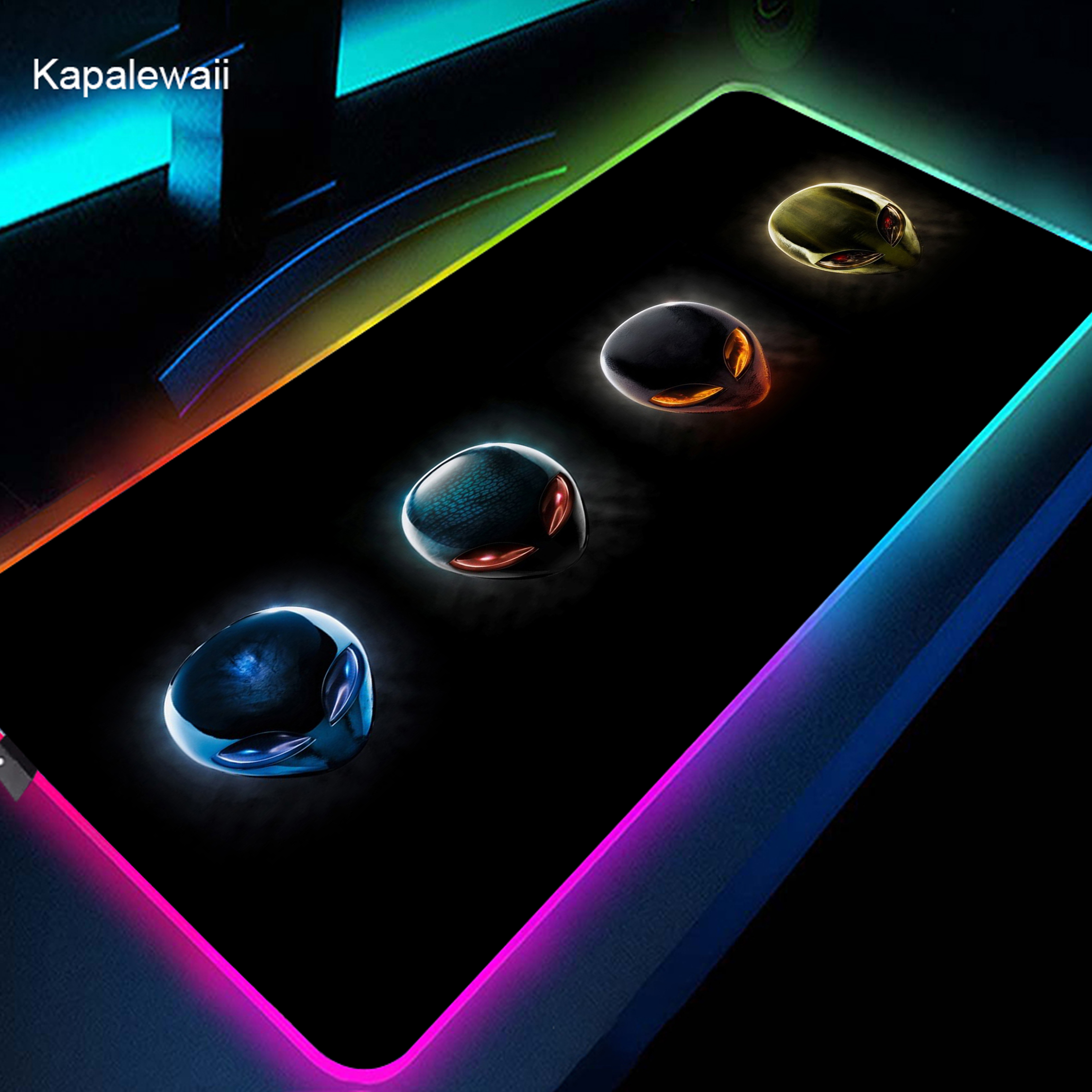 RGB Alienware Gaming Mouse Pad XXL Large PC Gamer Keyboard Desk Mat 900x400mm LED Computer Accessories Tapis De Souris Mousepad. 