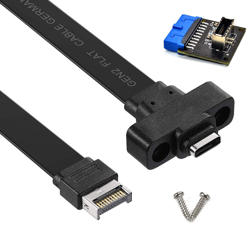 【3C VictoryEagle】USB 3.1 Type C Front Panel Header Extension Cable 50 cm, USB 3.1 Type to USB 3.1 Type C Cable,Gen 2 Gbps. 