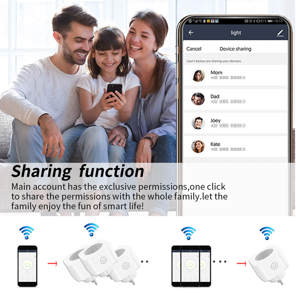 Cozylife EU Plug WIFI Wireless Remote Socket Smart Timer Plug Voice Control EU Home Fire Retardant PC Smart Power Socket. 