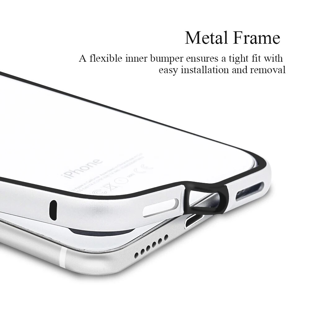 Aluminum Metal Bumper Case for IPhone 13 12 11 Pro Max XR X XS 7 8 14 Plus Silicone Phone Protective Cover Frame Accessories KEEMEEUYZO. 