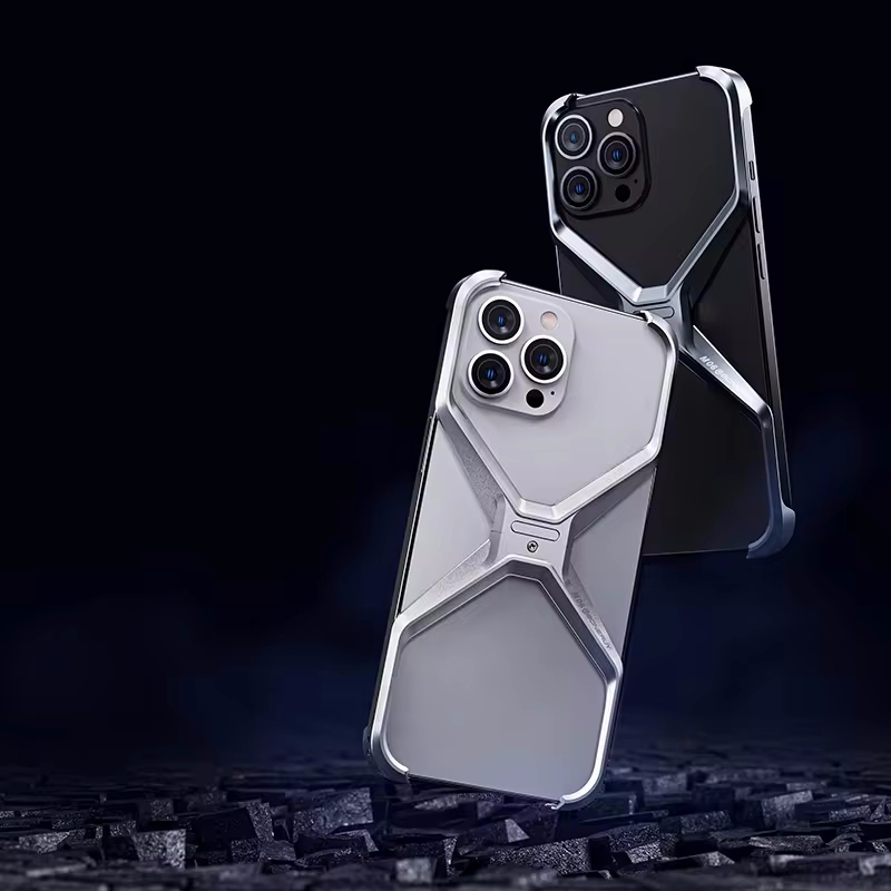 Aluminum Alloy X-shaped Metal Frame for iPhone 15 Pro Max 14. 