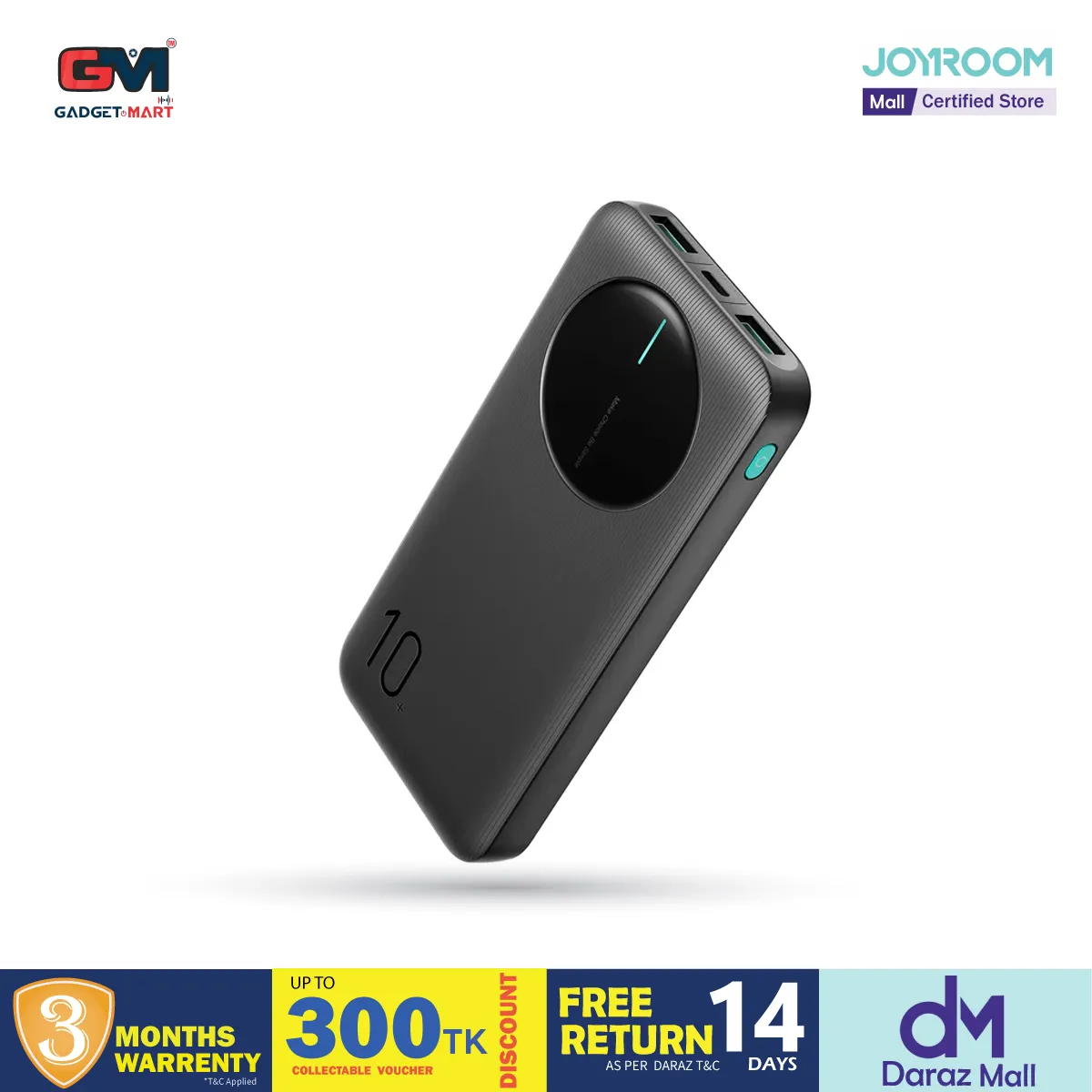 JOYROOM JR-PBF12 LED Monitor 2.4A 10000mAh Power Bank - Black