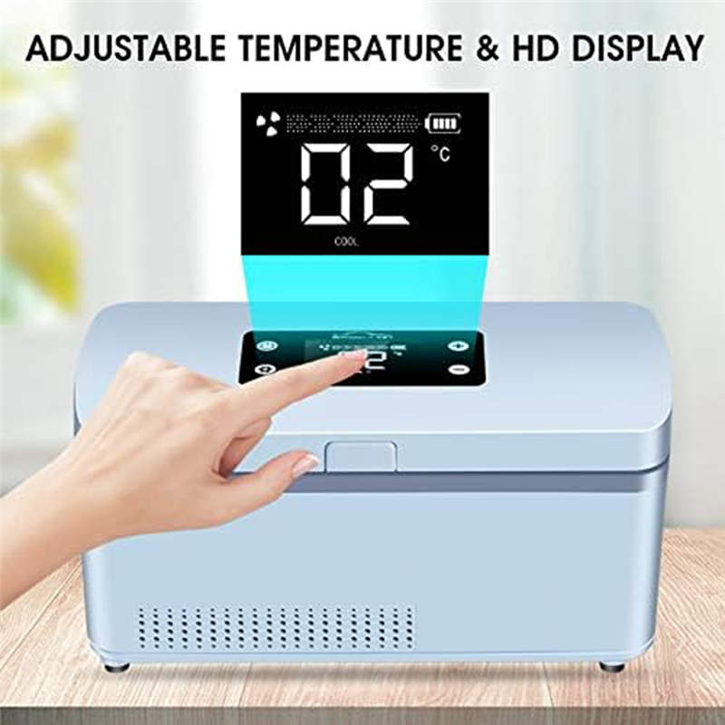 Insulin Cooler Case Insulin Cooler Box Medicine Cooler with Durable Battery, Adjustable Temperature Suitable for Long Flight US Plug. 