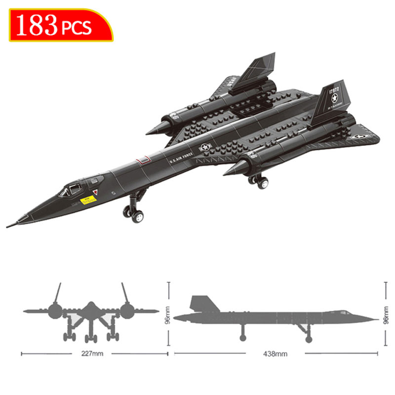 Modern Military SR-71 Blackbird Spy Plane F-15 Fighter Aircraft Soldier Building Blocks Sets Airplane Model Dolls Brick Kids Toy Luhuai CVC. 