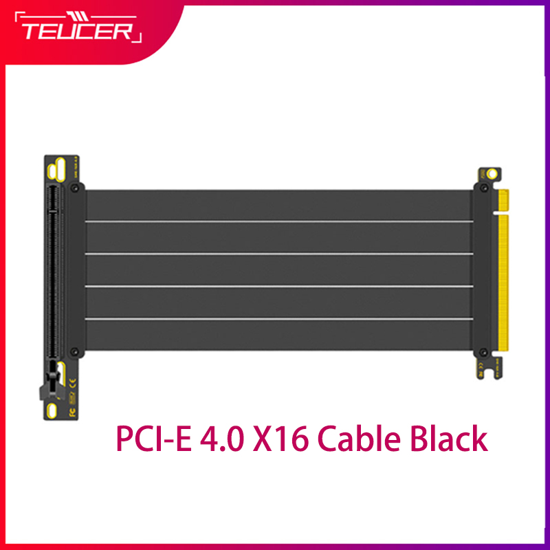 TEUCER PCIE 4.0 X16 Extension Cable PCI Graphics Card PCl-E X16 Riser Extension Cord 3.0/4.0 PCl-Express GPU Extension Cable. 