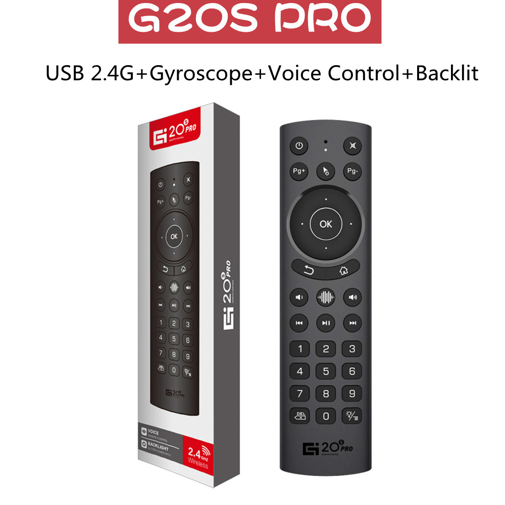G20BTS Plus 2.4G Wireless Smart Voice Air Mouse Gyroscope G20S PRO IR Learning Backlit Remote Control for Android TV BOX. 