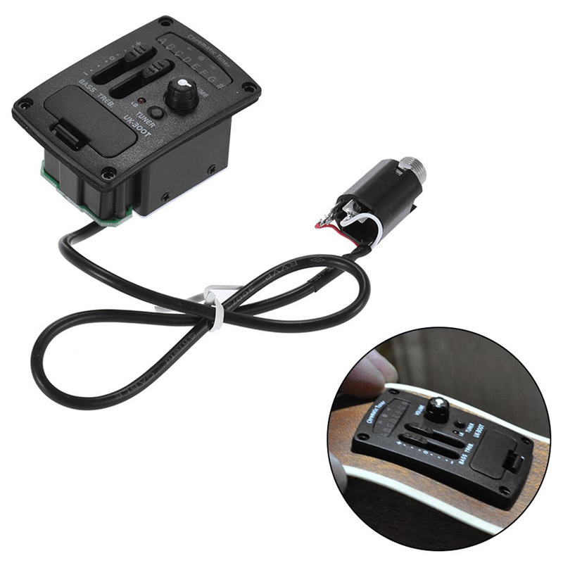 2X Uk-300T Ukulele Piezo Pickup Preamp 2-Band Eq Equalizer Ukelele Pickups Tuner System. 