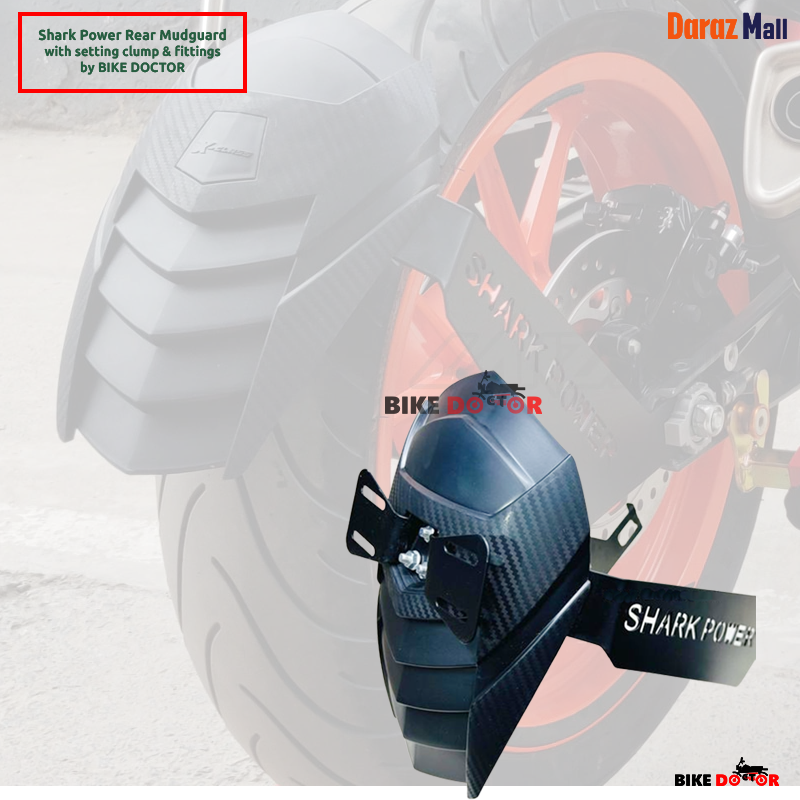 Shark Power Motorcycle Universal Read Mudguard. 