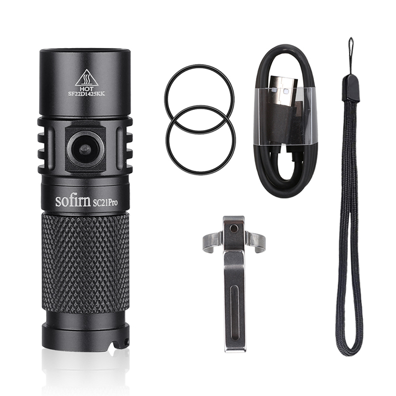 Sofirn SC21 Pro Mini Powerful LED Flashlight Anduril 2.0 16340 USB C Rechargeable 1100lm LH351D 90CRI. 