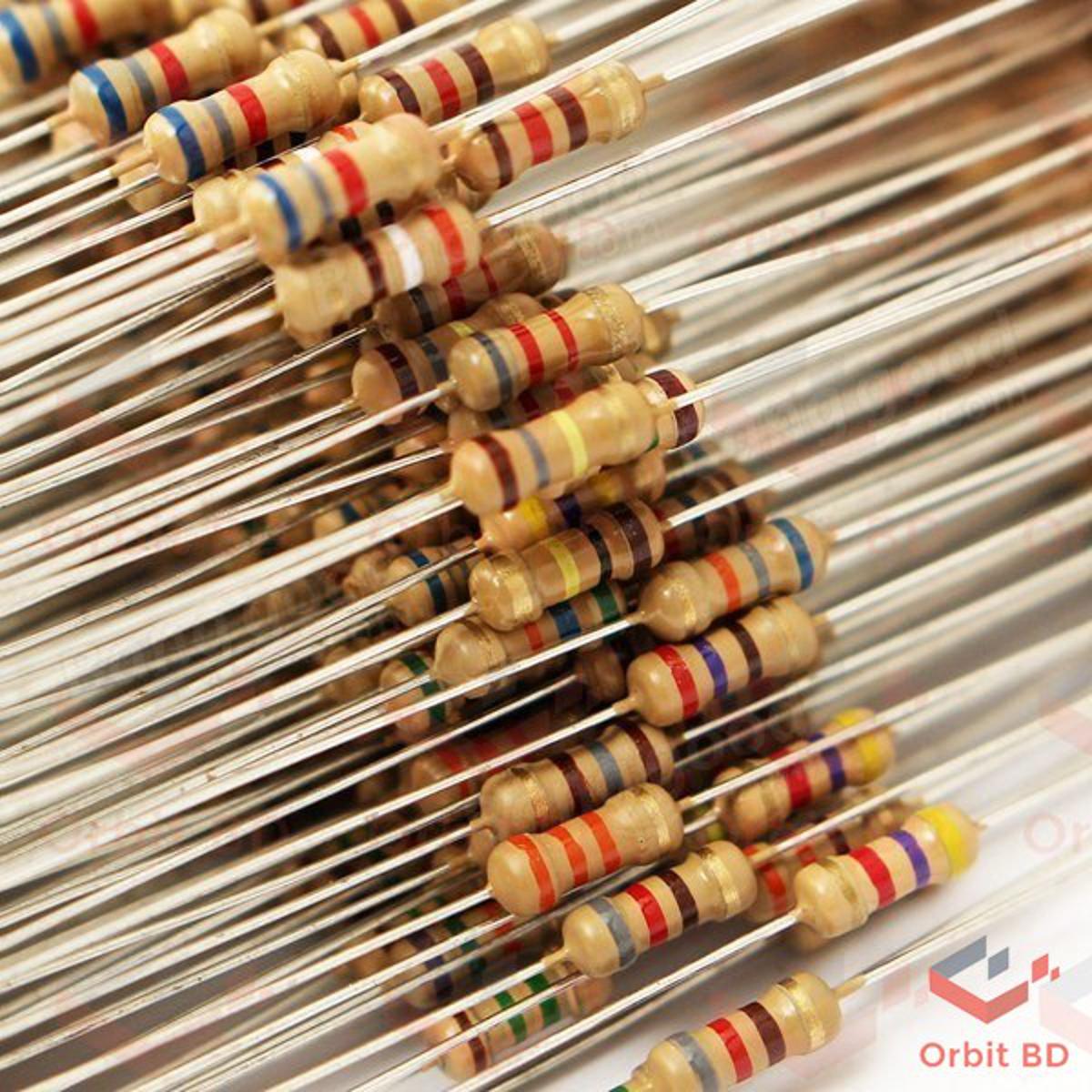 100Pcs 18K Ohm Resistor 18KOhm Carbon Film Resistor 18K Ohm 1/4W Resistance 0.25 Watt 5% Tolerance Fixed Resistors Passive Components Parts