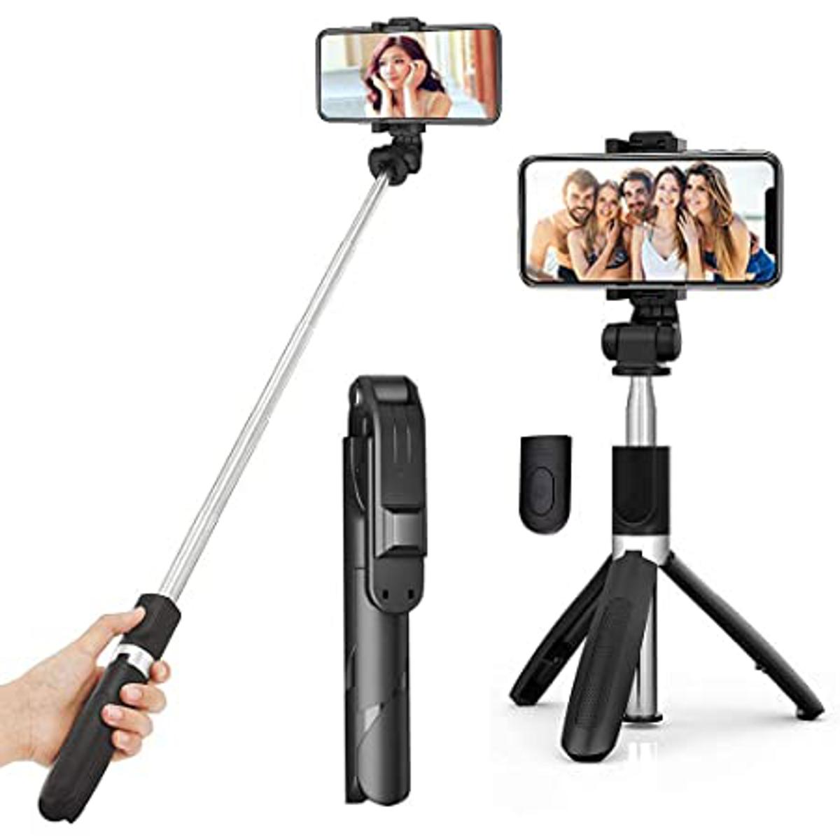 XT02 Bluetooth Extendable Selfie Stick with Wireless Remote for Making TikTok, Vlog Videos and Tripod Stand Selfie Stick for for Mobile and All Smart Phones - Mobile Stand