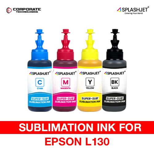 Splashjet Premium Sublimation Ink for Epson L130 | Heat Transfer Printing on Mugs, Mobile Cases, Polyester T-Shirts etc for use with Epson 4 Color Printers -  | EPSON L 130.. 