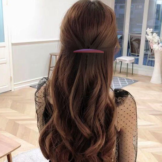 Korean style thin half-tied hair, simple hairpin, one-word clip, top clip on the back of the head, spring clip, horizontal clip, ponytail clip, bangs clip