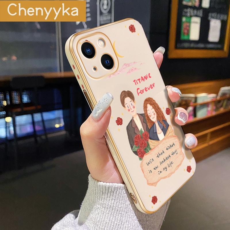 Chenyyka For IPhone 13 Mini Luxury Plating Side Edge Square Back Cover New Design Titanic Eternal Theme Full Cover Soft Silicone Phone Cases. 