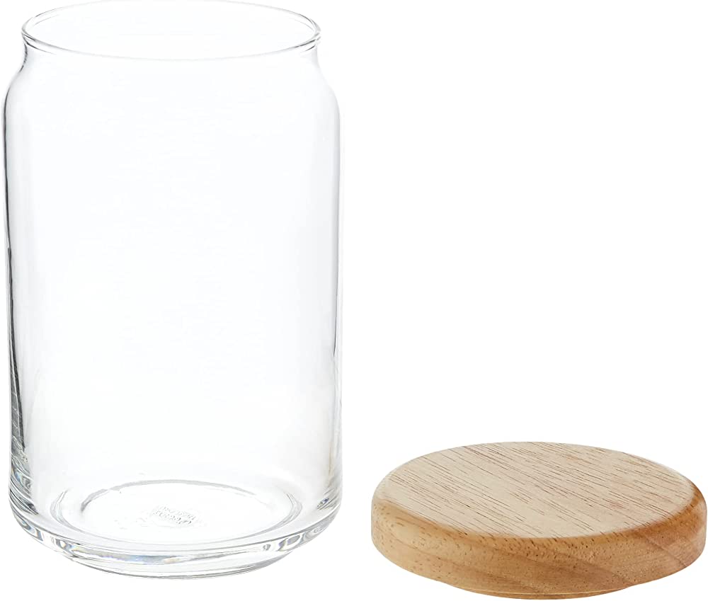 Ocean Jar Pop with Wood Lid - 650ml | Airtight & Durable | Stylish Storage Solution 5B2523W. 
