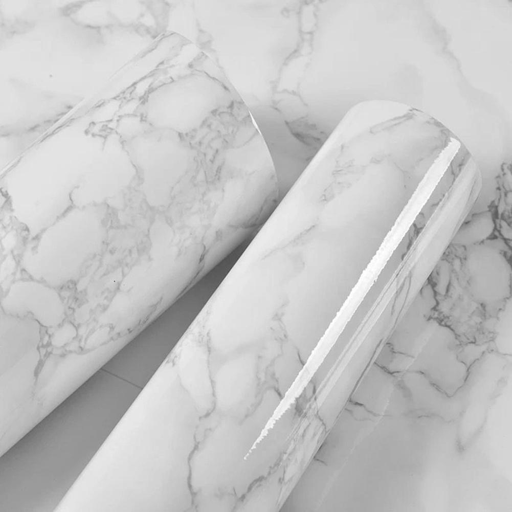 60x100cm 3D Marble Effect Wall Stickers Waterproof PVC Self-adhesive Wallpaper Home Decor. 