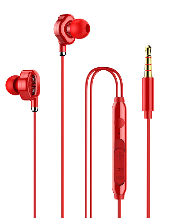 New Quad-Core Bass in-Ear Wired Headset with Microphone Tuning High Sound Quality Mobile Phone Headset