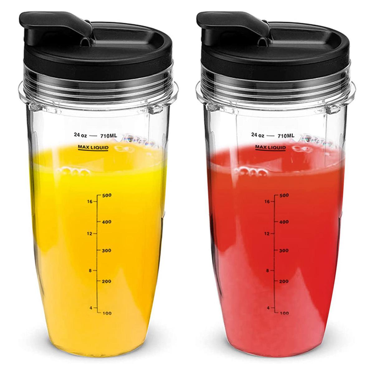 2 Pack Blender Cups with Lid for Nutri Ninja IQ BL450 BL480 Blender