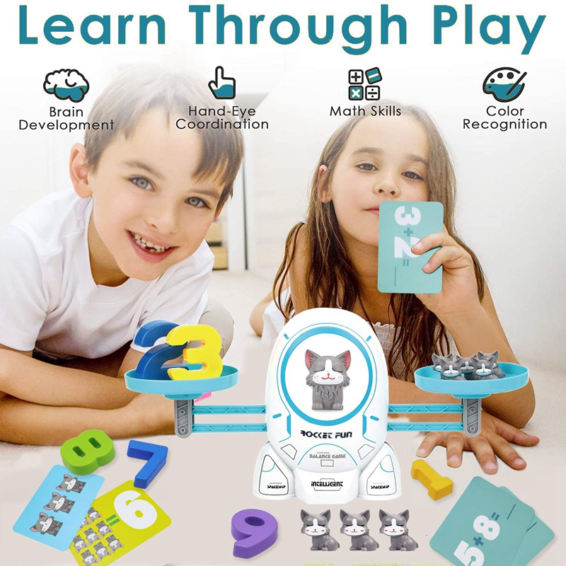 Balance Math Educational Toys Games for Kids Preschool Activities Learning Toys for Toddler Boys Girls(B). 