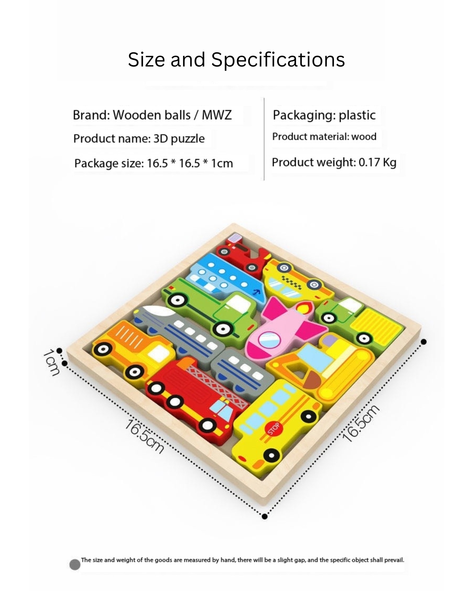 Wooden 3D Jigsaw Puzzle Vehicle Set Children Smart Educational Toy. 
