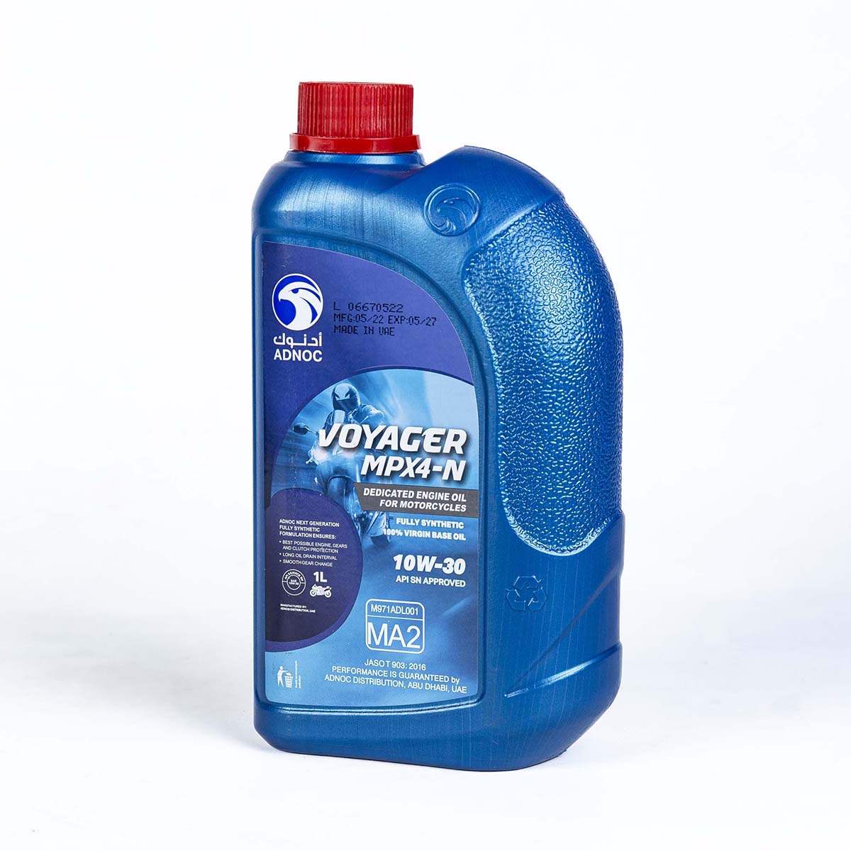 Voyager MPX4-N SAE 10W-30, API SN/MA2, Fully Synthetic Motor Cycle Engine Oil_1 Liter.