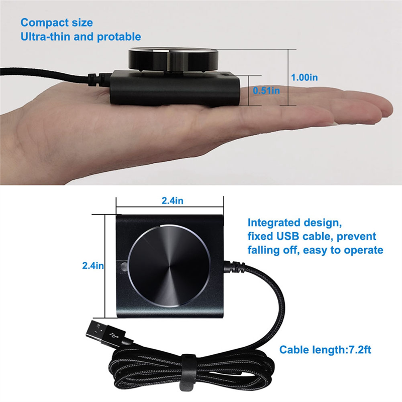 USB Volume Control Lossless PC Computer Speaker Volume Controller Knob Adjuster Digital Control with One Key Mute, Fine Workmanship. 