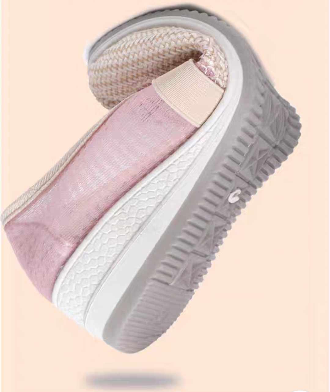 Light Pink Sneaker -Net Fabric. 