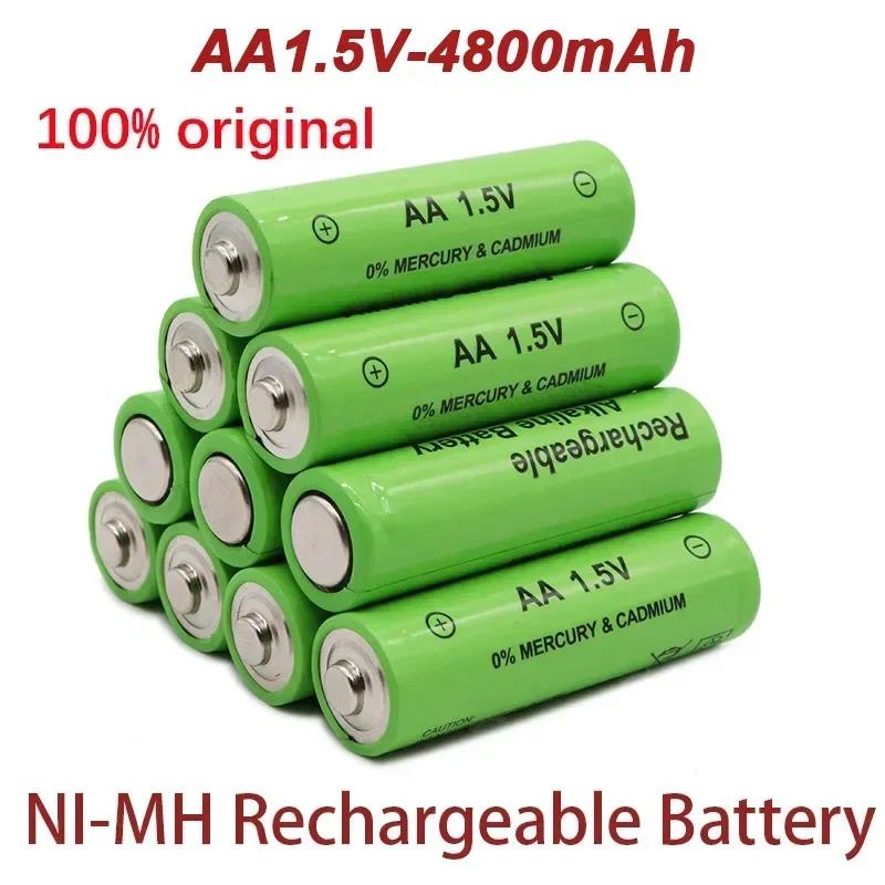 AA1.5V rechargeable battery, 4800mAh high-capacity lithium-ion battery,1.5VAA battery clock mouse computer toy 2024 FreeShipping