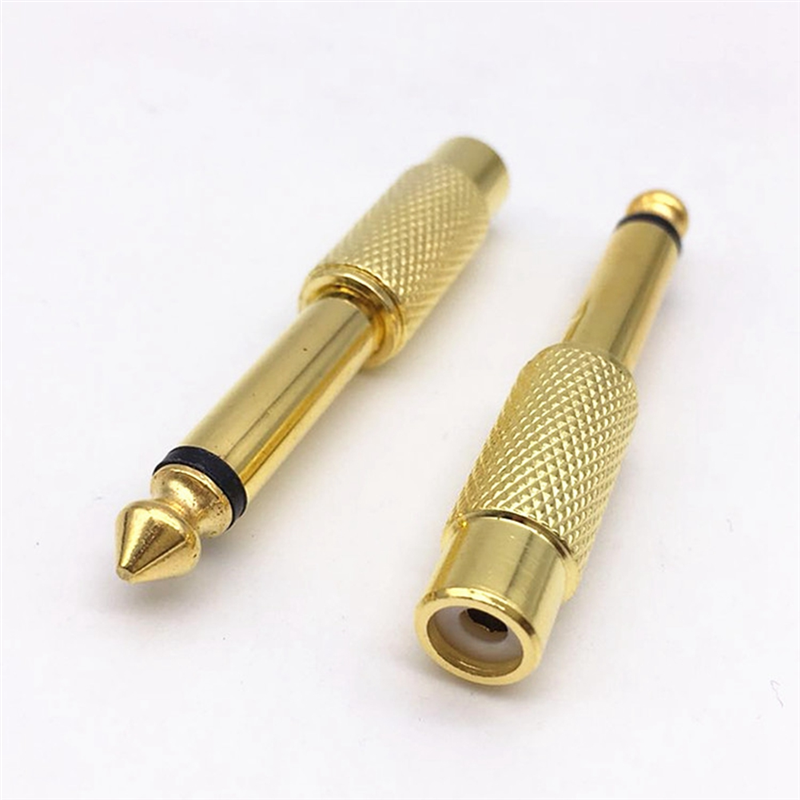24PCS RCA Female 6.5mm to 6.35mm Mono Plug Male to RCA Female Connectors Plug Audio Connector Mono Plug Set