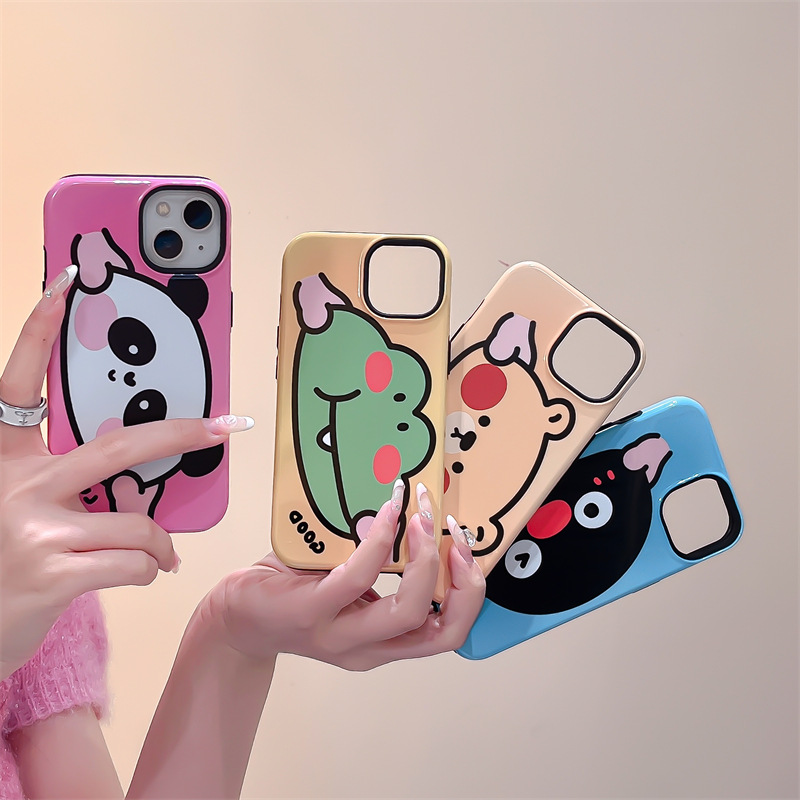 Feilin Two-in-One Pinching Face Animal Avatar New Suitable for Apple iPhone15promax Phone case 14 Soft Cover
