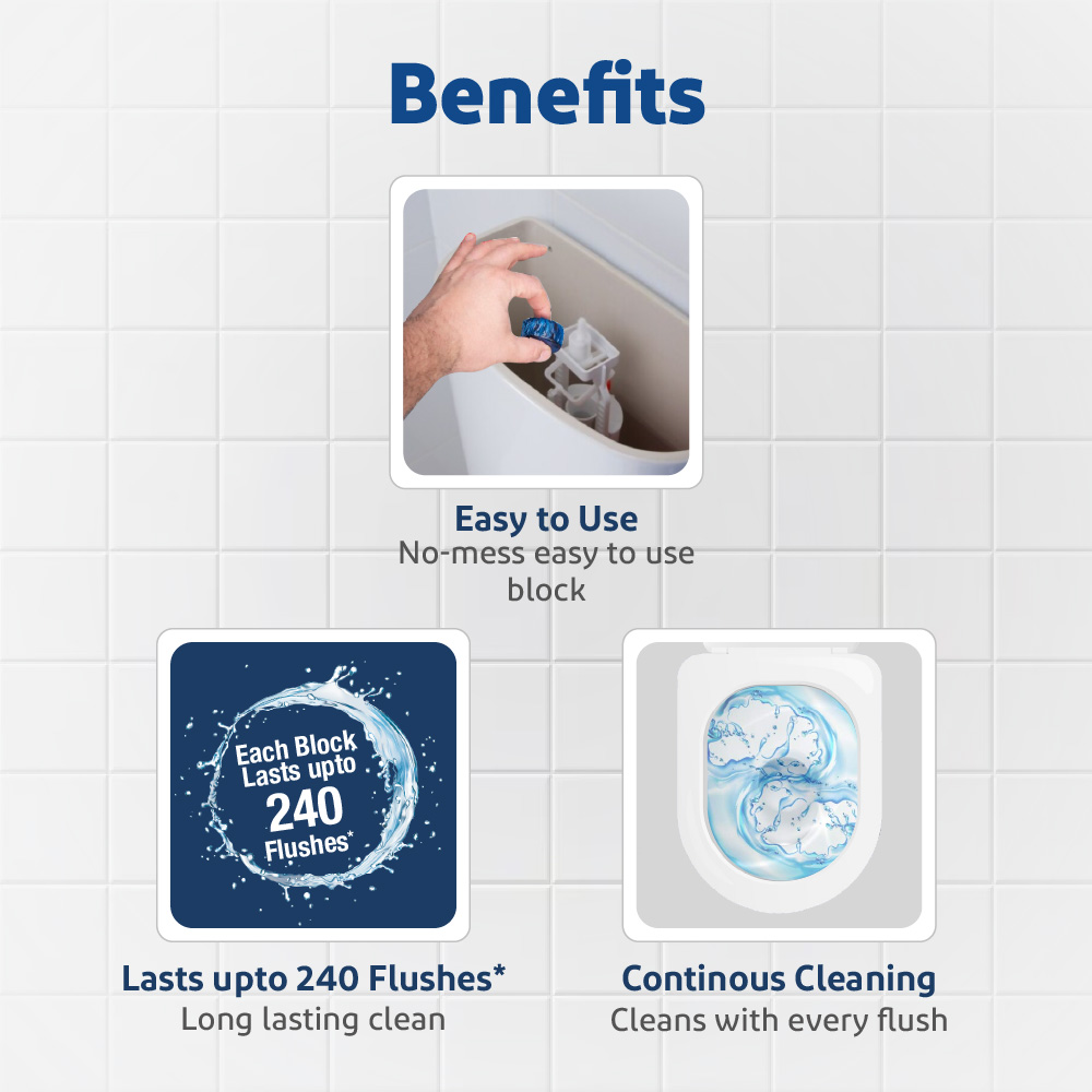 Harpic Flushmatic in-Cistern Toilet Cleaner Twin Pack (50gm X 2pcs), Automatic Cleaning with Every Flush. 