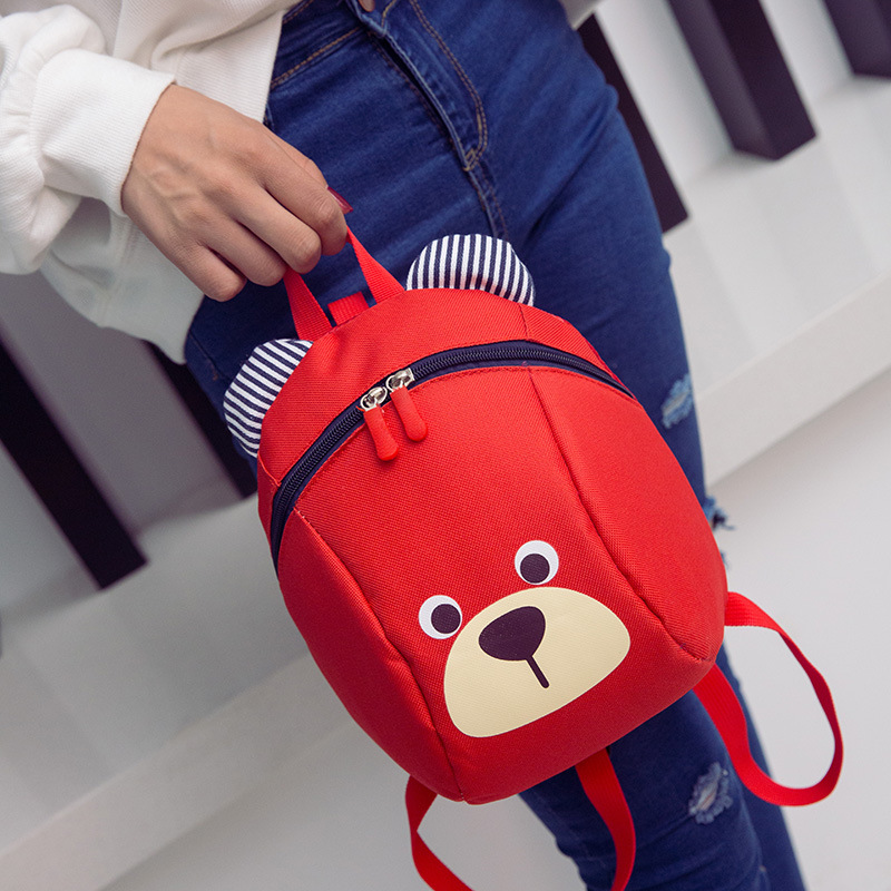 Student bag bear double back anti lost elementary school students go out shopping backpack carry-on small bag travel bag children
