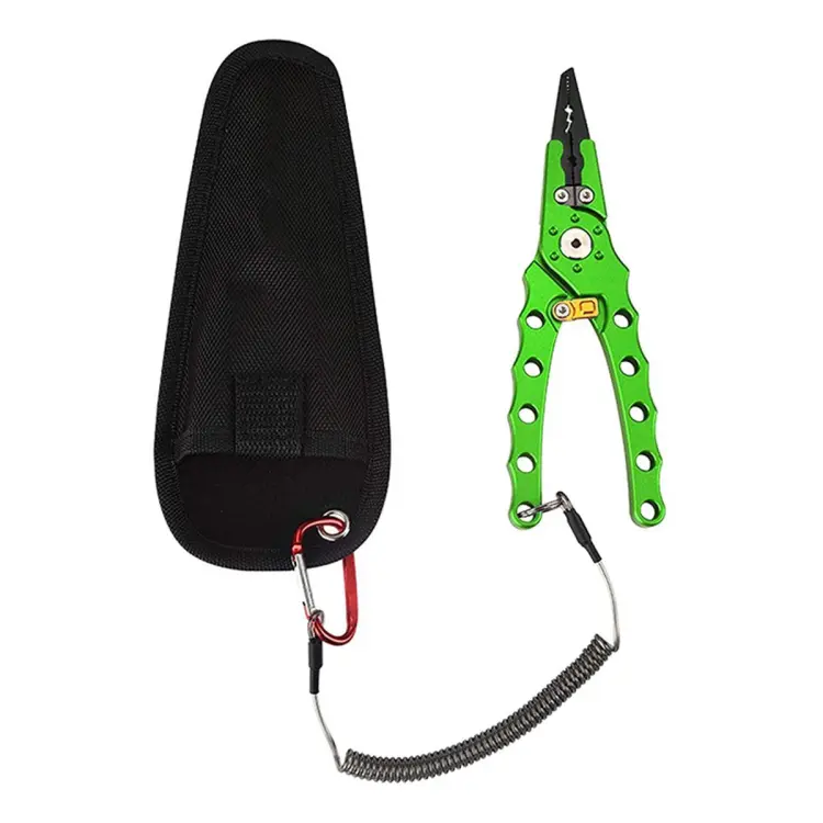 Stainless Steel Fishing Pliers Scissors Line Cutter Fishing Pliers Tool  Pliers Hook Remover Braid Line Cutter,Green