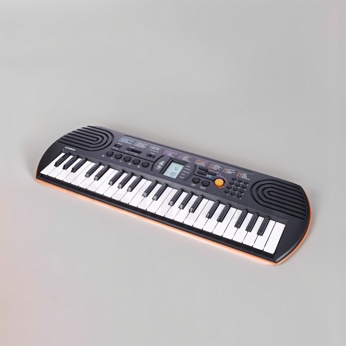 Casio SA-77 Portable Musical Keyboard Piano - Black & Grey with adapter. 