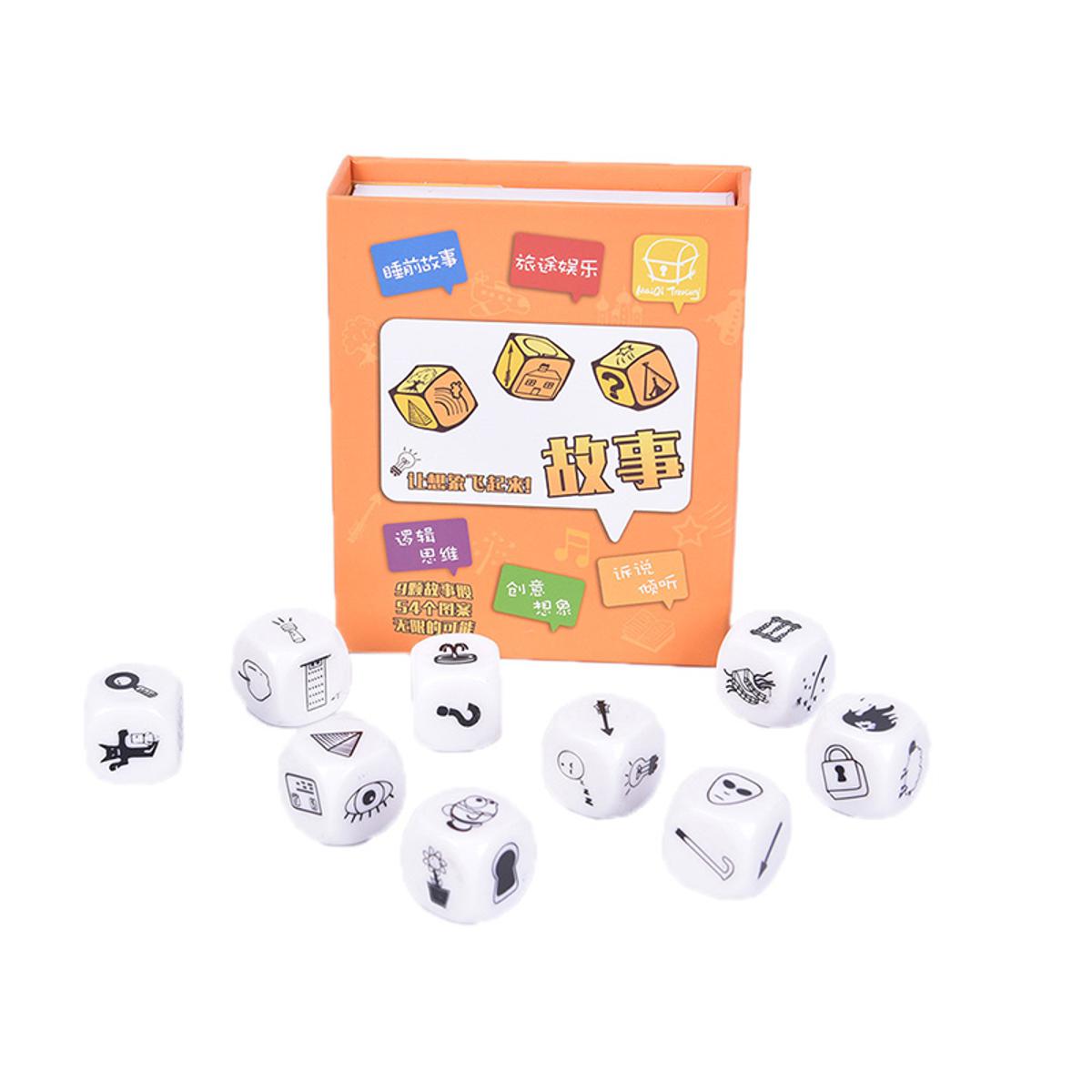 9pcs Story Dice Puzzle Board Game Telling Story Children Funny English Game