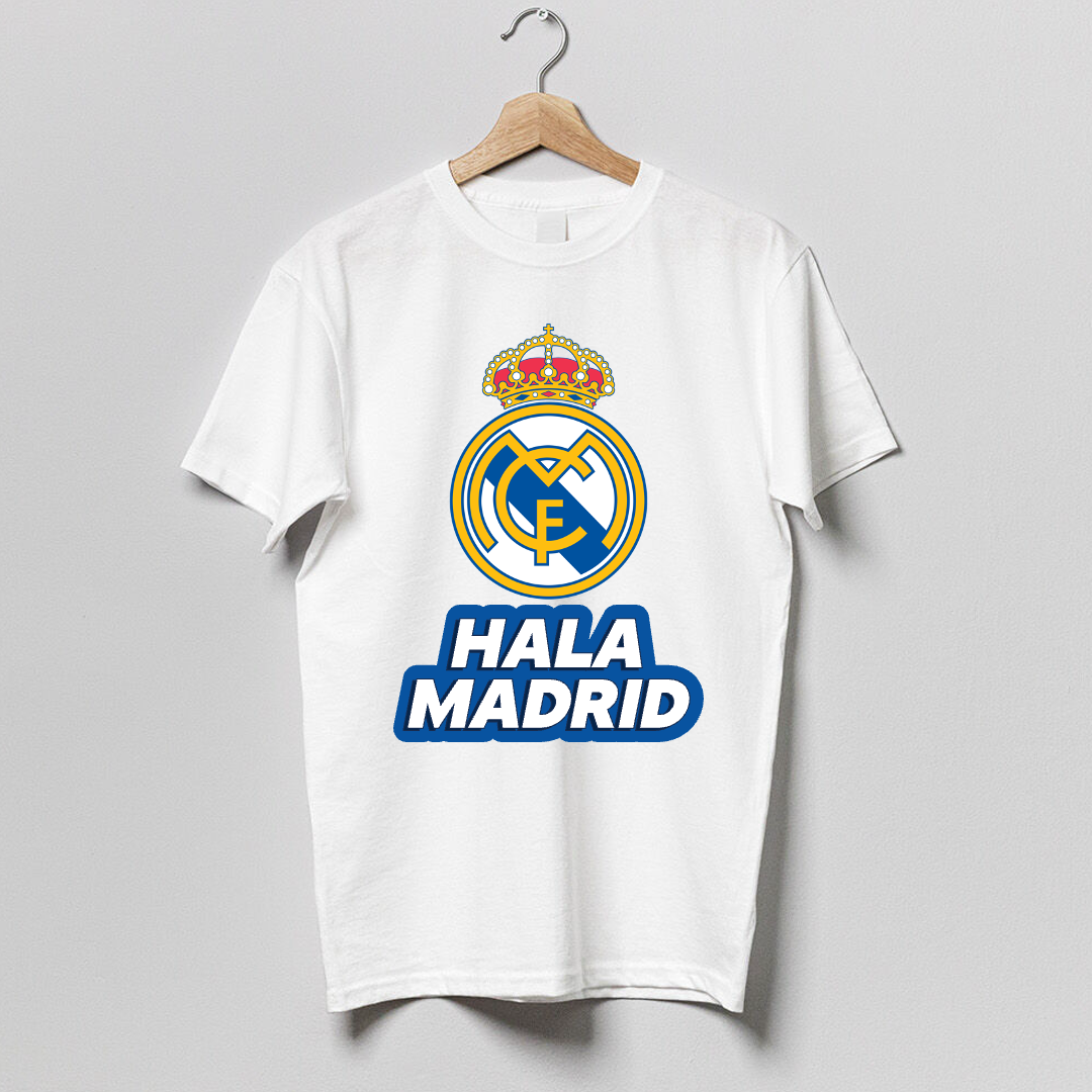 Hala Madrid - Round neck Premium T-shirt (100% Export quality cotton). 