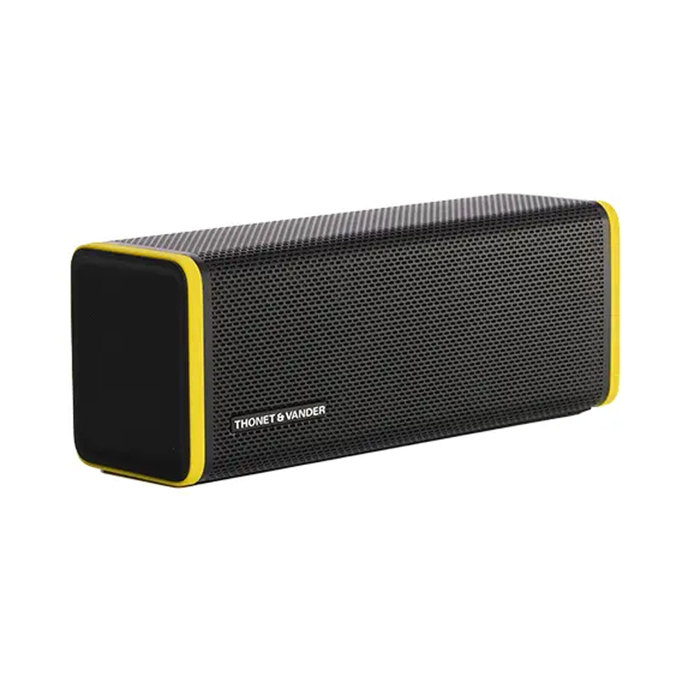 Thonet & Vander Frei Portable Bluetooth Speaker - Teal/Red/Black & Yellow - Output Power: RMS 16W -  Connectivity: Bluetooth, AuX, Built-in Mic - Waterproof IPX4 - 8 Hours Playtime - pORTABLE sPEAKER. 