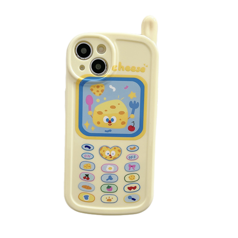 Olige Case For iPhone 15 14 13 12 11 Pro Max Cute Cheese IMD Antenna Cellular Phone Number Buttons Lens Protector Silicone Soft Phone Case Back Cover. 