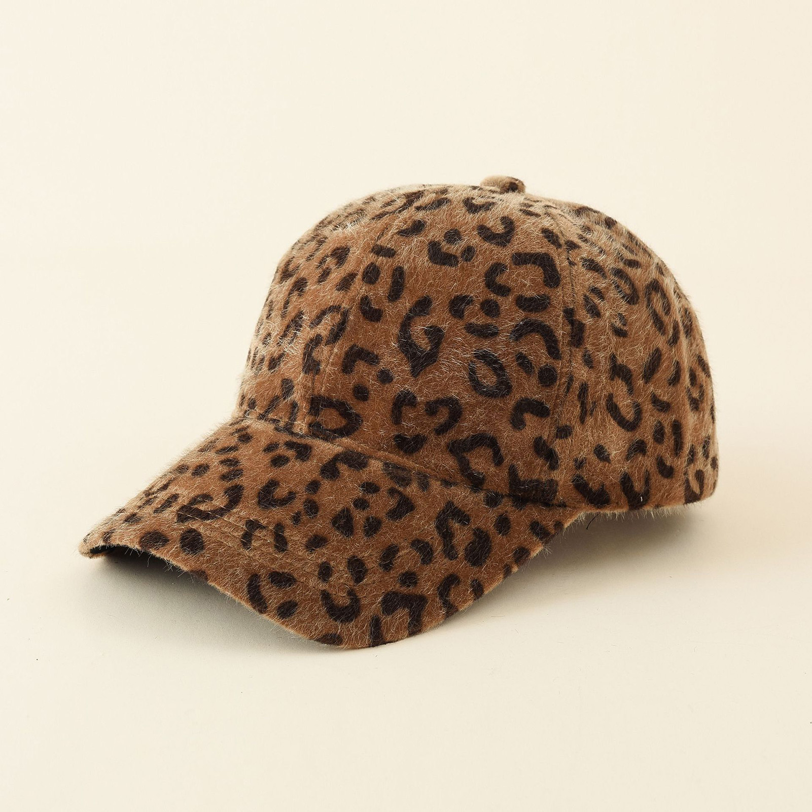 Casual Cap Hook Loop Fasteners Uni Faux Fur Baseball Cap. 