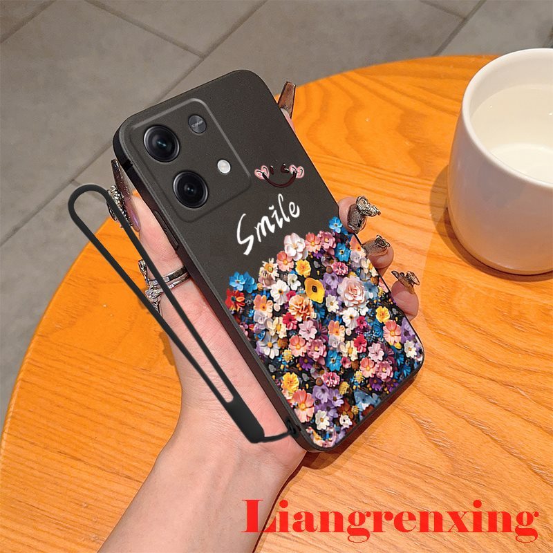 Casing Xiaomi Poco X6 Pro 5G Poco M6 Pro 4G Redmi 13C 5G Poco M6 5G back cover phone case softcase liquid silicone protector smooth shockproof bumper cover new design cartoon smile ytxsh01. 