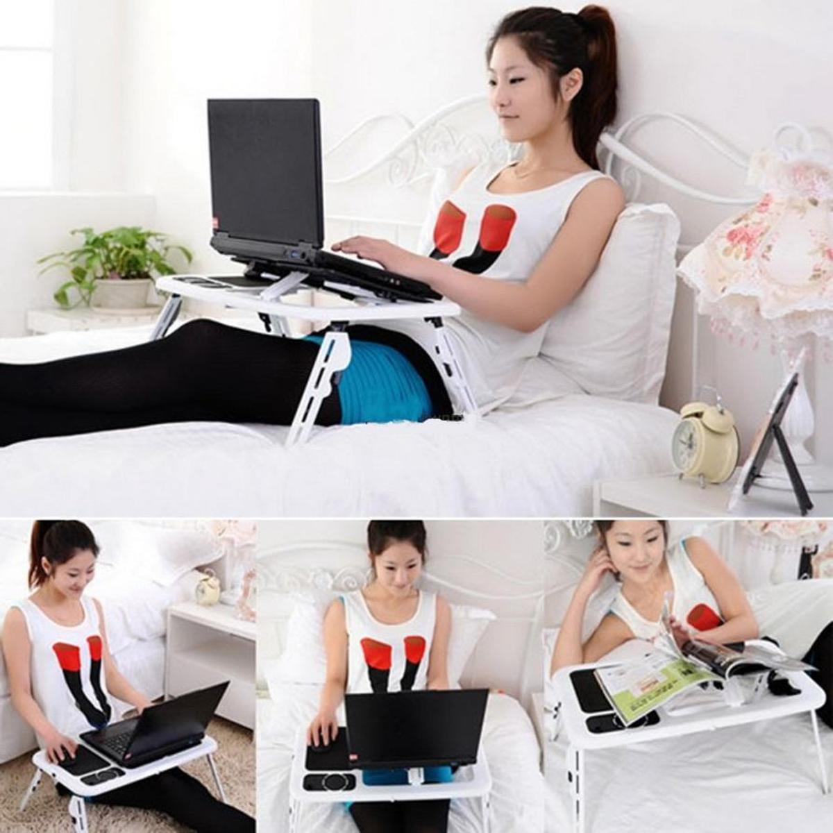 Laptop Table with Cooling Fan plastic folding table. 