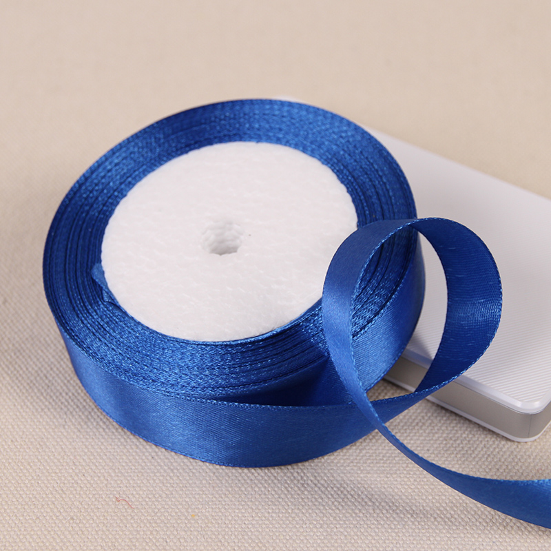 royal blue Satin Ribbon 25Yards 6mm-50mm Packing Material DIY Bow Craft Wedding Party Decor Gift Wrapping Scrapbooking Supplies