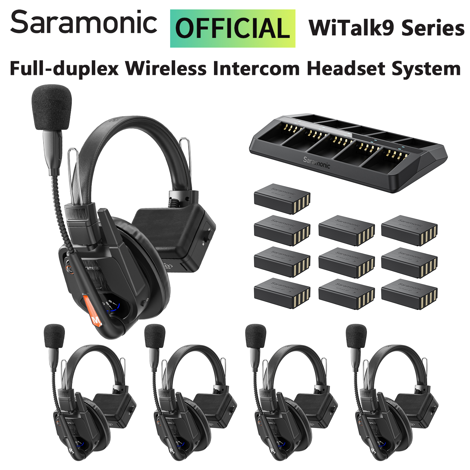 Saramonic Witalk9 Wireless Headset Full-duplex Intercom Communication System for Filmmaking TV Production Sports Events Wedding