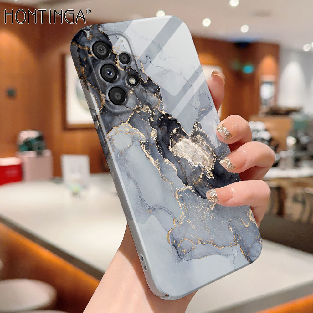 Hontinga for Samsung Galaxy A53 5G Back Cover Luxury Marble All-inclusive Film Hard Phone Case Camera Protection Mobile Cover