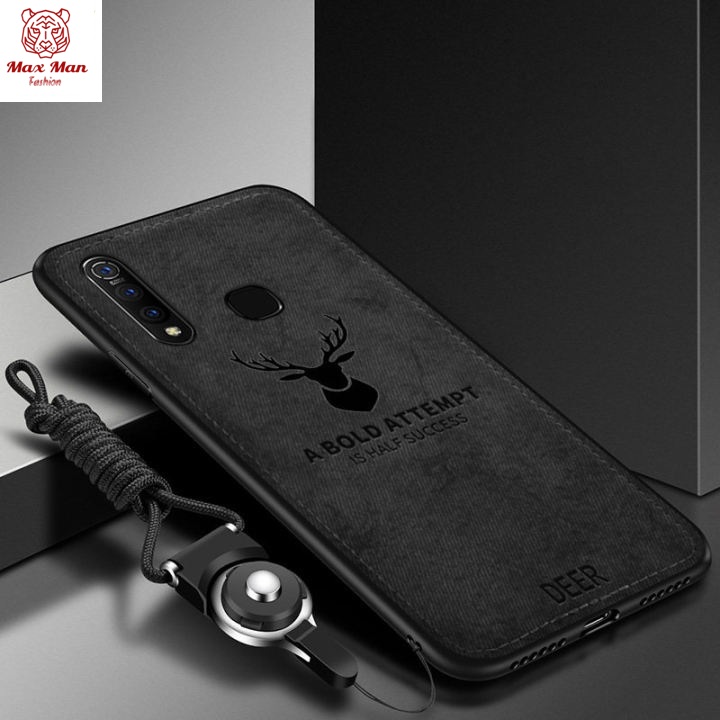 Vivo Y19/Vivo Y5S/Vivo U3/Vivo U20 Soft TPU Edge Canvas Embossed Deer Phone Case