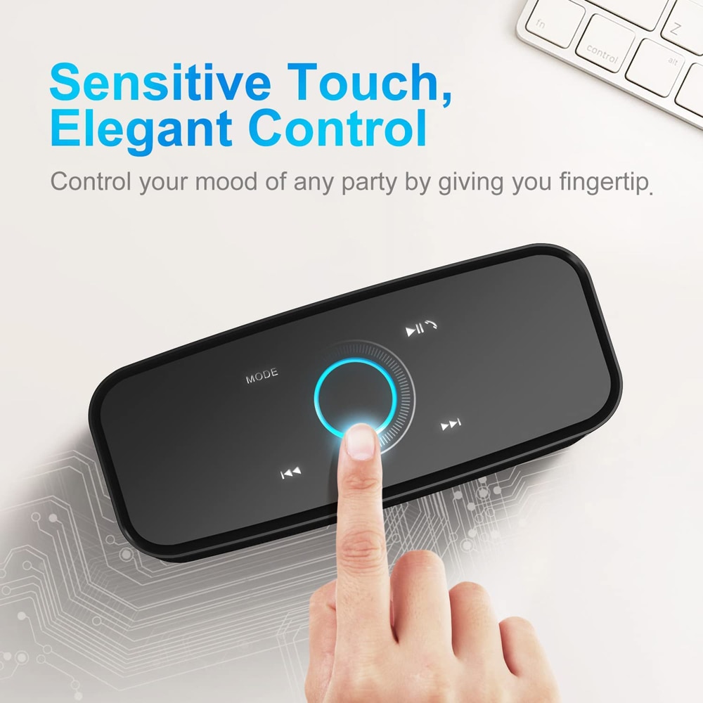 DOSS Computer Bluetooth Speaker SoundBox BT 5.0 Touch Control 12W HD Stereo Music Sound Box Waterproof Portable Wireless Speaker. 